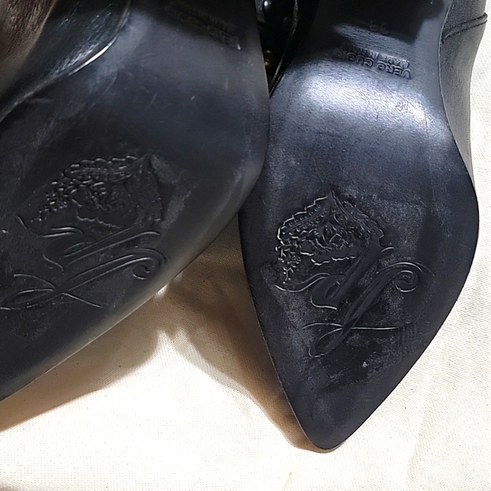 New Free People Studded Dakota Leather Boots Black Metallic Studs - Picture 9 of 9